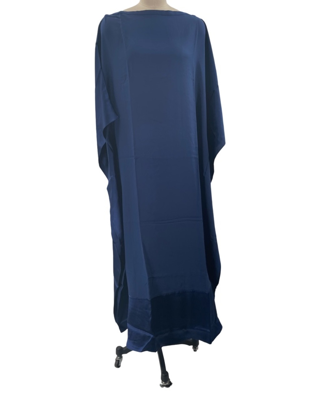 Ocean+Main los angeles SILK BOATNECK NAVY BLUE DRESS